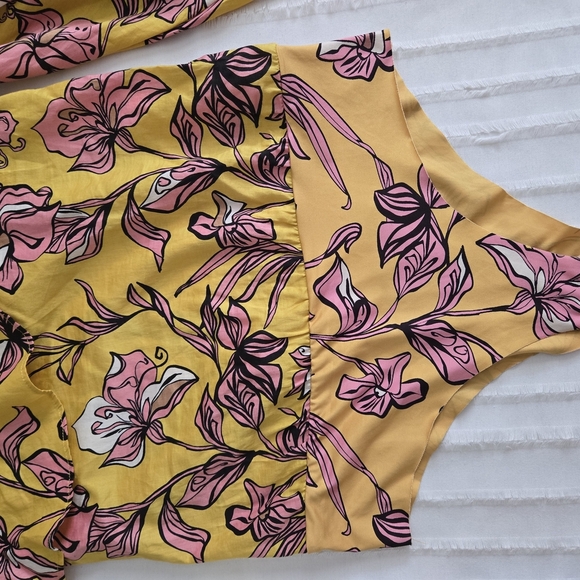 Floral Yellow and Pink Women's Top - Picture 10 of 12
